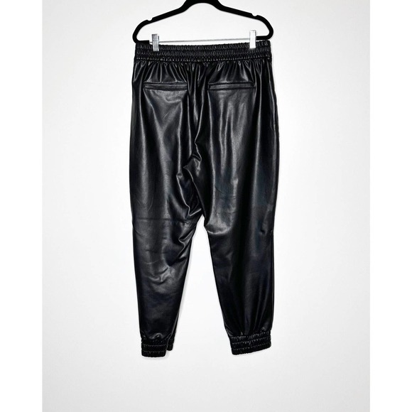 Express High Waisted Faux Leather Pull On Jogger Pants Women's Black Size M - Picture 3 of 5